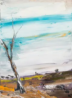 Australian Indigenous (Aboriginal and Torres Strait Islander) artwork by AMANDA PENROSE HART of Miscellaneous Artists. The title is High Country. [APH201706022] (Oil on Canvas)