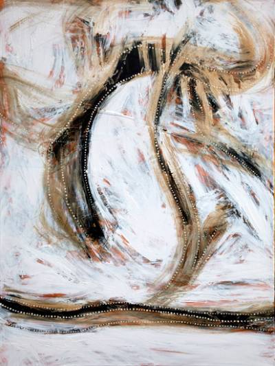 Australian Indigenous (Aboriginal and Torres Strait Islander) artwork by SHANE PICKETT of Miscellaneous Artists. The title is Hunting Grounds this Side of the Rivers. [SP01661] (Acrylic on Linen)