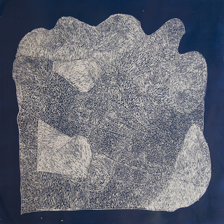 Australian Indigenous (Aboriginal and Torres Strait Islander) artwork by NGARRALJA TOMMY MAY of Mangkaja Artists. The title is Jilji and Bila. [16/16] (Enamel Paint on Tin)