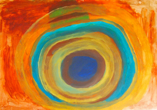 Australian Indigenous (Aboriginal and Torres Strait Islander) artwork by PAJI WAJINA HONEYCHILD YANKARR of Mangkaja Artists. The title is Jarjupi Country. [wp141/96] (Derivan Matisse Acrylic - 250gsm Velin Arches Paper)