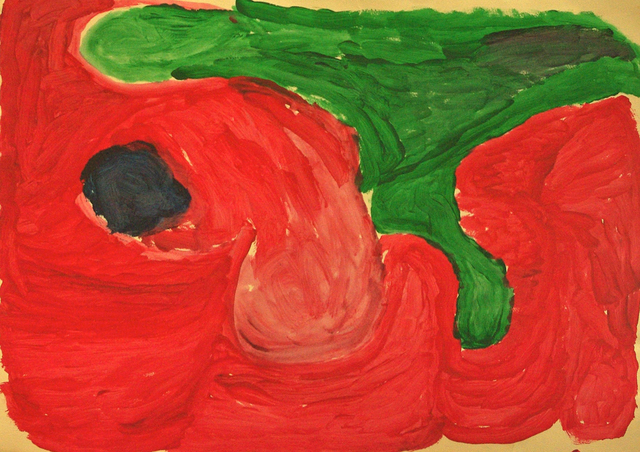 Australian Indigenous (Aboriginal and Torres Strait Islander) artwork by PAJI WAJINA HONEYCHILD YANKARR of Mangkaja Artists. The title is Jarjupi Country. [457/11] (Atelier Acrylic, 250gsm Velin Arches Paper)