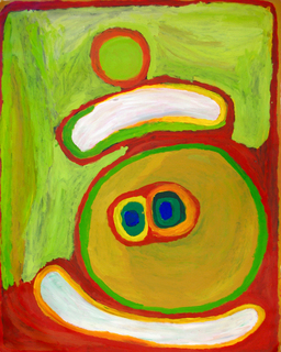 Australian Indigenous (Aboriginal and Torres Strait Islander) artwork by PAJI WAJINA HONEYCHILD YANKARR of Mangkaja Artists. The title is Jirrkany and Gurrlujarti. [pc349/03] (Derivan Matisse Acrylic on Canvas)