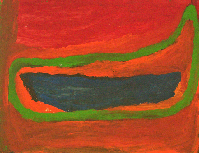 Australian Indigenous (Aboriginal and Torres Strait Islander) artwork by PAJI WAJINA HONEYCHILD YANKARR of Mangkaja Artists. The title is Jupurr. [451/11] (Atelier Acrylic, 250gsm Velin Arches Paper)