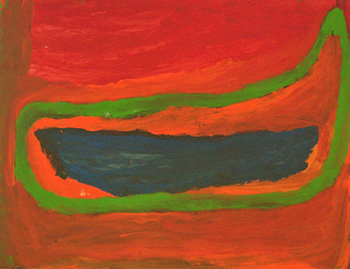 Australian Indigenous (Aboriginal and Torres Strait Islander) artwork by PAJI WAJINA HONEYCHILD YANKARR of Mangkaja Artists. The title is Jupurr. [451/11] (Atelier Acrylic, 250gsm Velin Arches Paper)