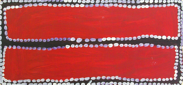 Australian Indigenous (Aboriginal and Torres Strait Islander) artwork by WAKARTU CORY SURPRISE of Mangkaja Artists. The title is Jilji Sandhills. [wp325/05] (Atelier Artist Acrylic, 250gsm Velin Arches Paper)