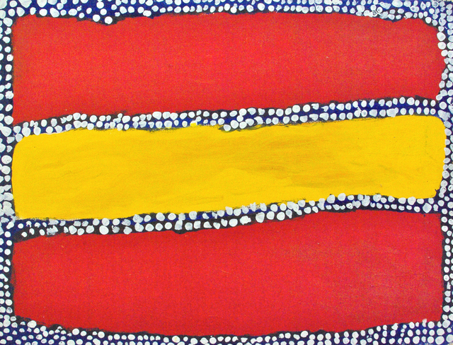 Australian Indigenous (Aboriginal and Torres Strait Islander) artwork by WAKARTU CORY SURPRISE of Mangkaja Artists. The title is Jilljie My Country. [wp361/03] (Atelier Artist Acrylic, 250gsm Velin Arches Paper)