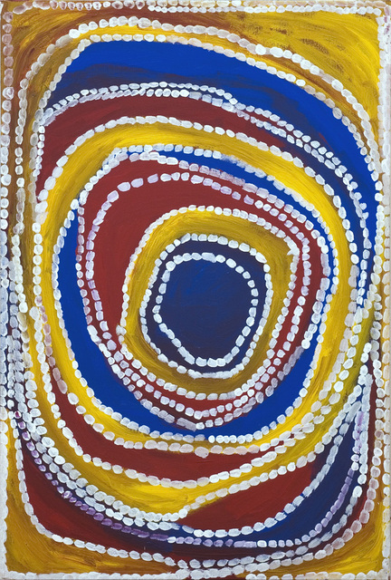 Australian Indigenous (Aboriginal and Torres Strait Islander) artwork by WAKARTU CORY SURPRISE of Mangkaja Artists. The title is Jirratu Jila. [544/06] (Atelier Acrylic Paint on 14oz Canvas)