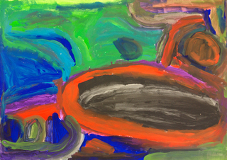 Australian Indigenous (Aboriginal and Torres Strait Islander) artwork by YATA GYPSY YADDA of Mangkaja Artists. The title is Jarriyi. [634/12] (Derivan Matisse Acrylic - 280gsm Velin BFK Rives)