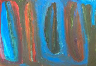 Australian Indigenous (Aboriginal and Torres Strait Islander) artwork by YATA GYPSY YADDA of Mangkaja Artists. The title is Jarriyi. [641/12] (Derivan Matisse Acrylic - 280gsm Velin BFK Rives)