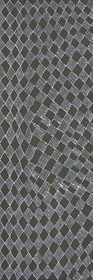 Australian Indigenous (Aboriginal and Torres Strait Islander) artwork by KARINA COOMBES of Munupi Artists. The title is Jilamara Design. [15-299] (Ochre on Canvas)