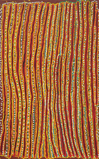 Australian Indigenous (Aboriginal and Torres Strait Islander) artwork by NANCY TAYLOR of Martumili Artists. The title is Jumparri. [08-462] (Acrylic on Linen)