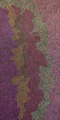 Australian Indigenous (Aboriginal and Torres Strait Islander) artwork by EVA NARGOODAH of Mangkaja Artists. The title is Junda (Bush Onion). [269/14] (Atelier Acrylic Paint on 14oz Canvas)