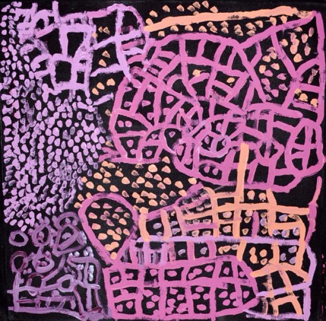 Australian Indigenous (Aboriginal and Torres Strait Islander) artwork by TJAPARTJI KANYTJURI BATES of Warakurna Artists. The title is Kungkarangkalpa. [597-10] (Acrylic on Canvas)