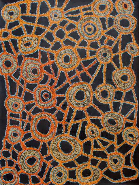 Australian Indigenous (Aboriginal and Torres Strait Islander) artwork by BYRON BROOKS of Spinifex Artists. The title is Kangunya. [13332] (Acrylic on Linen)