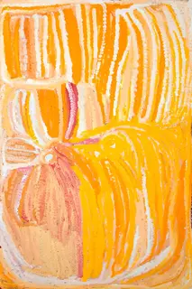 Australian Indigenous (Aboriginal and Torres Strait Islander) artwork by EUBENA NAMPITJIN of Warlayirti Artists (Balgo). The title is Kinyu. [198/09] (Acrylic on Linen)