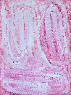 Australian Indigenous (Aboriginal and Torres Strait Islander) artwork by EUBENA NAMPITJIN of Warlayirti Artists (Balgo). The title is Kinyu. [260/10] (Acrylic on Linen)