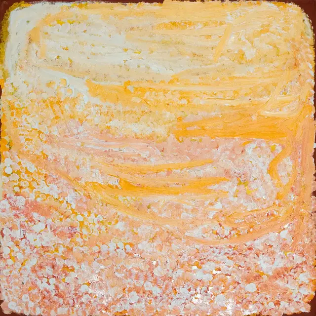 Australian Indigenous (Aboriginal and Torres Strait Islander) artwork by EUBENA NAMPITJIN of Warlayirti Artists (Balgo). The title is Kunawarritji. [259/07] (Acrylic on Canvas)