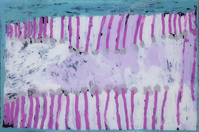 Australian Indigenous (Aboriginal and Torres Strait Islander) artwork by LISA UHL of Mangkaja Artists. The title is Kurrkapi. [149/17] (Acrylic Paint on 3mm Poly-Carbonate)