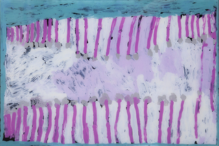 Australian Indigenous (Aboriginal and Torres Strait Islander) artwork by LISA UHL of Mangkaja Artists. The title is Kurrkapi. [149/17] (Acrylic Paint on 3mm Poly-Carbonate)