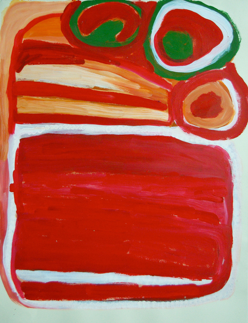 Australian Indigenous (Aboriginal and Torres Strait Islander) artwork by NYUJU STUMPY BROWN of Mangkaja Artists. The title is Kukupanyu. [77/13] (Atelier Artist Acrylic, 250gsm Velin Arches Paper)