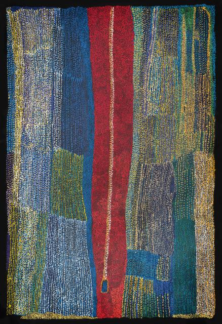 Australian Indigenous (Aboriginal and Torres Strait Islander) artwork by KUNMANARA PATJU PRESLEY of Spinifex Artists. The title is Kamina. [24-269] (Acrylic on Linen)