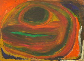 Australian Indigenous (Aboriginal and Torres Strait Islander) artwork by PAJI WAJINA HONEYCHILD YANKARR of Mangkaja Artists. The title is Kirrirti. [464/11] (Atelier Acrylic, 250gsm Velin Arches Paper)