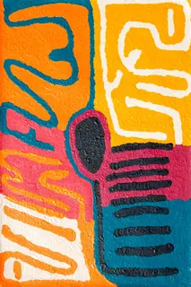 Australian Indigenous (Aboriginal and Torres Strait Islander) artwork by TOSSIE BAADJO of Warlayirti Artists (Balgo). The title is Karntawarra. [101/09] (Acrylic on Linen)