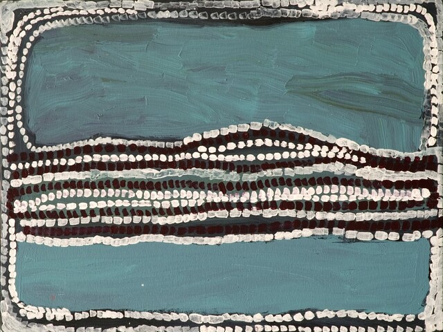 Australian Indigenous (Aboriginal and Torres Strait Islander) artwork by WAKARTU CORY SURPRISE of Mangkaja Artists. The title is Kirriwirri Kartu. [271/07] (Atelier Acrylic Paint on 14oz Canvas)