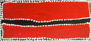 Australian Indigenous (Aboriginal and Torres Strait Islander) artwork by WAKARTU CORY SURPRISE of Mangkaja Artists. The title is Kurtutu. [wp330/05] (Atelier Artist Acrylic, 250gsm Velin Arches Paper)