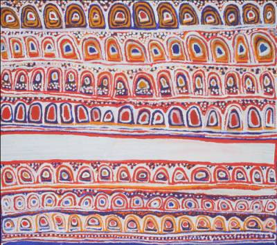 Australian Indigenous (Aboriginal and Torres Strait Islander) artwork by NARPUTTA NANGALA JUGADAI of Ikuntji Artists. The title is Kaarkurutintya. [IK05NJ214] (Acrylic on Belgian Linen)