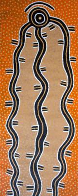 Australian Indigenous (Aboriginal and Torres Strait Islander) artwork by LONG JACK PHILLIPUS TJAKAMARRA of Papunya Tjupi Artists. The title is Kalipinpa. [040436LJ] (Acrylic on Linen)