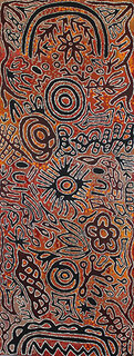 Australian Indigenous (Aboriginal and Torres Strait Islander) artwork by CANDY NELSON NAKAMARRA of Papunya Tjupi Artists. The title is Kalipinypa. [519-16] (Acrylic on Linen)