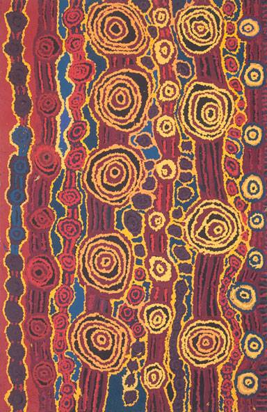 Australian Indigenous (Aboriginal and Torres Strait Islander) artwork by BERYL JIMMY of Tjungu Palya Artists. The title is Kapi Tjukula. [12053] (Acrylic on Linen)