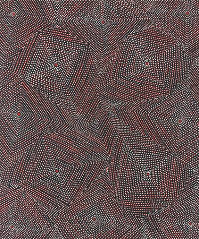 Australian Indigenous (Aboriginal and Torres Strait Islander) artwork by MAUREEN POULSON NAPANGARDI of Papunya Tjupi Artists. The title is Kapi Tjukurrpa - Kalipinypa. [677-16] (Acrylic on Linen)