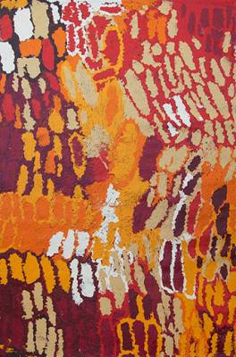 Australian Indigenous (Aboriginal and Torres Strait Islander) artwork by BERYL JIMMY of Tjungu Palya Artists. The title is Kapi Tjuta. [14-391] (Acrylic on Canvas)