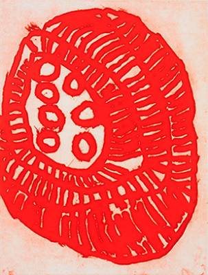Australian Indigenous (Aboriginal and Torres Strait Islander) artwork by NAATA NUNGURRAYI of Papunya Tula Artists. The title is Karrilwarra. [PR38-18/40] (Etching on Paper - Edition of 40)