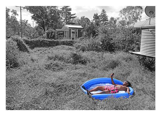 Australian Indigenous (Aboriginal and Torres Strait Islander) artwork by NAOMI HOBSON of Miscellaneous Artists. The title is Kid Next Door. [NH201901022P_3-5] (310GSM Cotton Rag Art Paper)