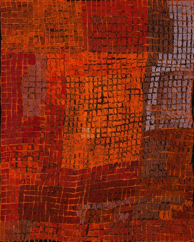 Australian Indigenous (Aboriginal and Torres Strait Islander) artwork by NANCY NYANYARNA JACKSON of Warakurna Artists. The title is Kiritji. [56-23] (Acrylic on Canvas)