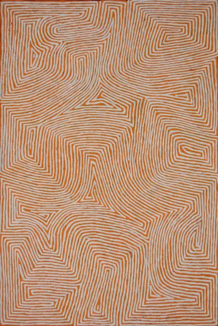 Australian Indigenous (Aboriginal and Torres Strait Islander) artwork by GEORGE TJUNGURRAYI of Papunya Tula Artists. The title is Kirrimalunya. [GT1111097] (Acrylic on Belgian Linen)