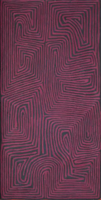 Australian Indigenous (Aboriginal and Torres Strait Islander) artwork by GEORGE TJUNGURRAYI of Papunya Tula Artists. The title is Kirrimalunya. [GT1303059] (Acrylic on Belgian Linen)