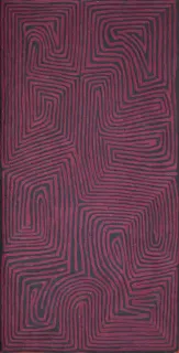 Australian Indigenous (Aboriginal and Torres Strait Islander) artwork by GEORGE TJUNGURRAYI of Papunya Tula Artists. The title is Kirrimalunya. [GT1303059] (Acrylic on Belgian Linen)