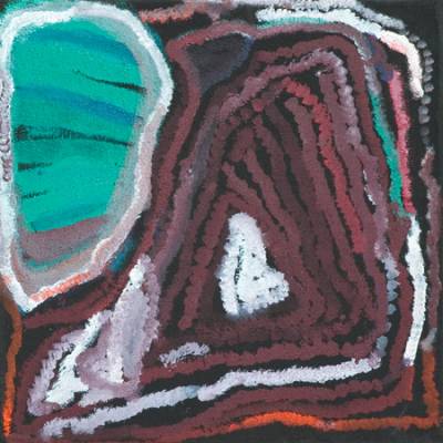 Australian Indigenous (Aboriginal and Torres Strait Islander) artwork by JAN BILLYCAN of Bidyadanga Artists (Yulparija & Mangala). The title is Kirriwirri. [22020] (Raw Pigment on Linen)