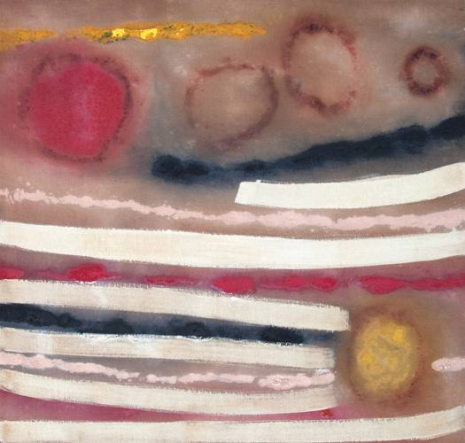 Australian Indigenous (Aboriginal and Torres Strait Islander) artwork by LINDSAY HARRIS of Miscellaneous Artists. The title is Kooraa (Long Ago). [n/a] (Resin, Pigment & Clay on Hemp)