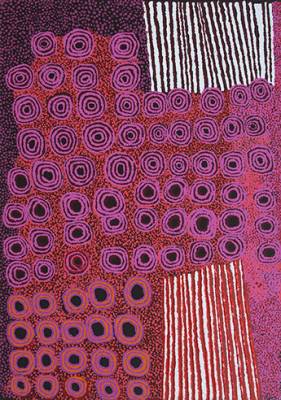 Australian Indigenous (Aboriginal and Torres Strait Islander) artwork by GINGER WIKILYIRI of Tjungu Palya Artists. The title is Kunamata. [PB2-39/40] (Silkscreen Print - Edition of 40)