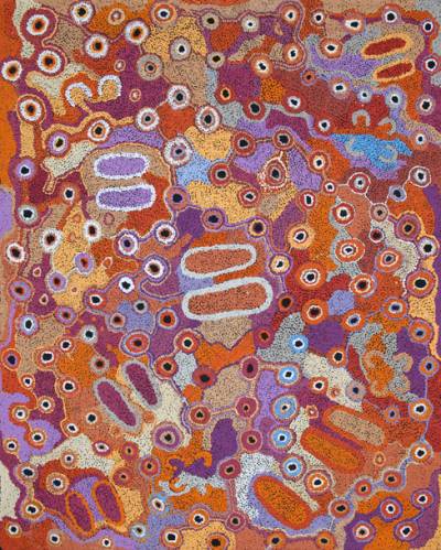 Australian Indigenous (Aboriginal and Torres Strait Islander) artwork by TUPPY NGINTJA GOODWIN of Mimili Maku Arts. The title is Kungka Kutjara Tjukurpa. [292-2012] (Acrylic on Linen)