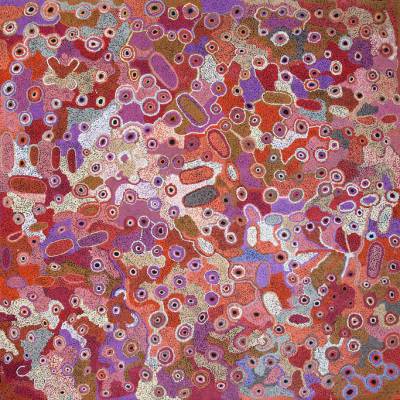 Australian Indigenous (Aboriginal and Torres Strait Islander) artwork by TUPPY NGINTJA GOODWIN of Mimili Maku Arts. The title is Kungka Kutjara Tjukurpa. [352-2012] (Acrylic on Linen)