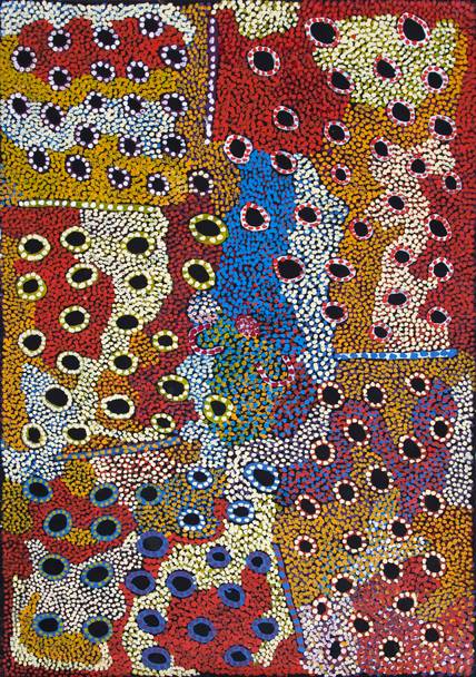 Australian Indigenous (Aboriginal and Torres Strait Islander) artwork by TUPPY NGINTJA GOODWIN of Mimili Maku Arts. The title is Kungka Kutjara Tjukurpa. [714-10] (Acrylic on Linen)