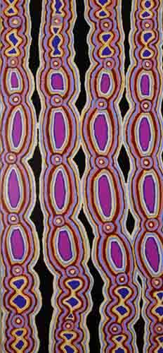 Australian Indigenous (Aboriginal and Torres Strait Islander) artwork by ANMANARI NAPANANGKA of Ikuntji Artists. The title is Kungka Yunti. [IK07ANM05] (Acrylic on Belgian Linen)