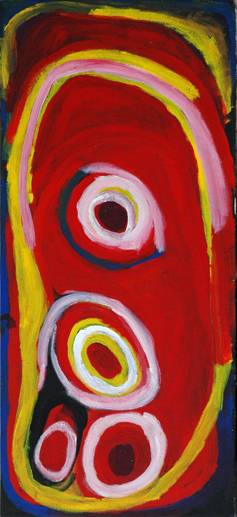 Australian Indigenous (Aboriginal and Torres Strait Islander) artwork by NYUJU STUMPY BROWN of Mangkaja Artists. The title is Kurrkumalu. [pc286/05] (Atelier Artist Acrylic on 11oz Cotton Duck)