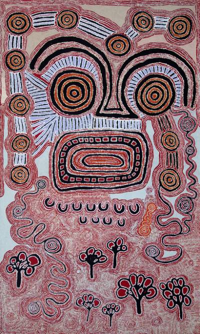 Australian Indigenous (Aboriginal and Torres Strait Islander) artwork by RUTH FATT of Tjungu Palya Artists. The title is Kuru Ala. [11288] (Acrylic on Linen)